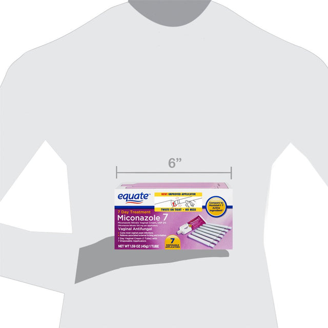 Equate Miconazole 7-Day Vaginal Cream with Disposable Applicators, 1.59 Oz, Yeast Infection Treatment