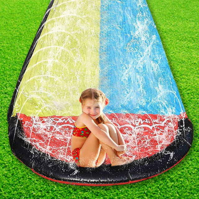 Gaia Lawn Water Slides Inflatable Crash Pad, Summer Backyard Quality PVC Smooth Slick