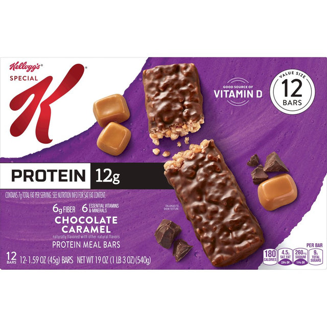 Kellogg'S Special K Chocolate Caramel Chewy Protein Meal Bars, Ready-To-Eat, 19 Oz, 12 Count