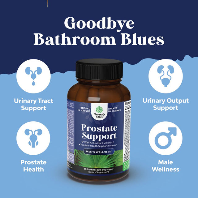 Herbal Prostate Health Supplements for Men - Advanced Prostate Supplements for Men with Beta Sitosterol Selenium Pygeum and Saw Palmetto for Men Prostate Support and Frequent Urination - 60 Capsules