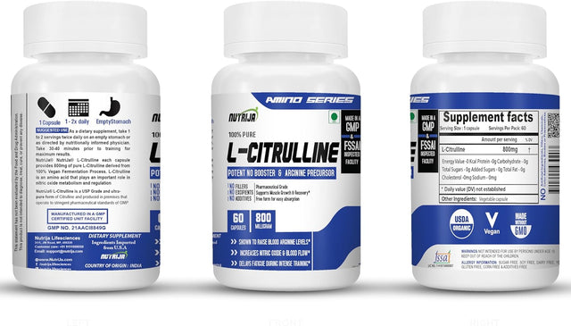 L-CITRULLINE 800Mg-Pack of 60 Capsules