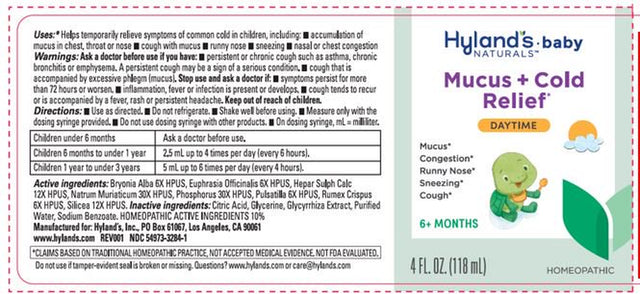 Hyland'S Naturals Baby Mucus + Cold Relief, Natural Relief of Congestion, Runny Nose & Cough, 4 Fluid Ounces