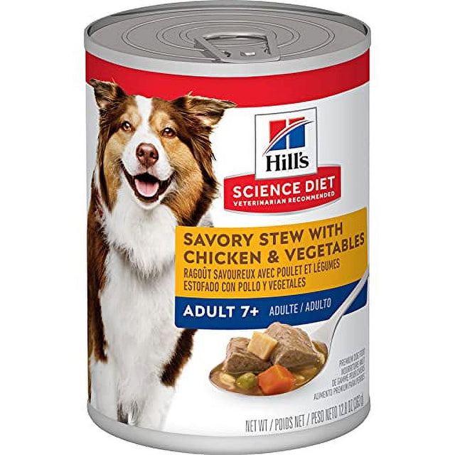 Hill S Science Diet Senior Wet Dog Food, Adult 7 Savory Stew Canned Dog Food, 12.8 Oz, 12 Pack