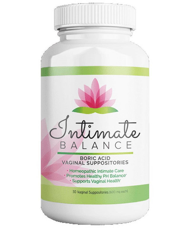 Intimate Balance Boric Acid Vaginal Suppositories 30 Count, 600Mg 100% Pure Made in USA Purgo Health