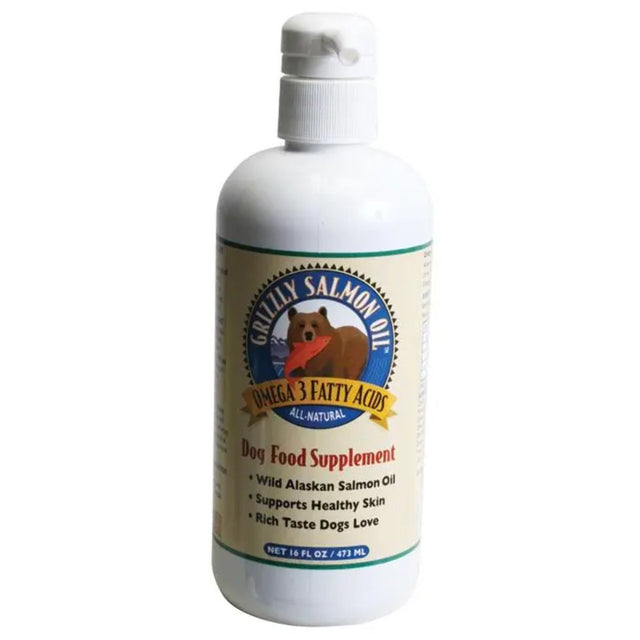 Grizzly All-Natural Alaskan Salmon Oil Pet Food Supplement 16 Oz.