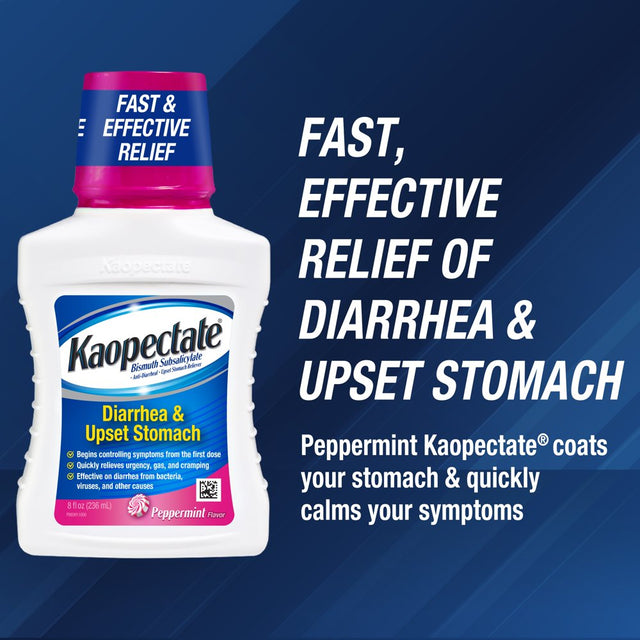 Kaopectate Anti-Diarrheal Upset Stomach Relief Liquid, Peppermint, 11 Fl Oz