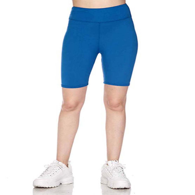 Kuda Moda 5 Pack Women 3 Inch Wide Waistband Biker Shorts Bike Short Legging Pants ,Female