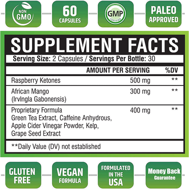 Keto Burn Diet Capsules + Apple Cider Vinegar - Max ACHV Advanced Energy Formula W/Green Tea, Ketones, Kelp - Blend to Support Metabolism, Boosts Ketosis and Enhances Focus, for Men and Women, 60 Cap