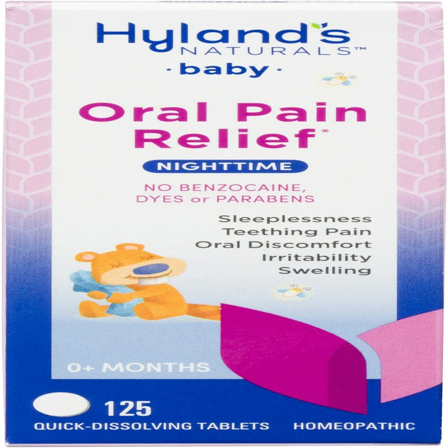 Hyland'S Naturals Baby Nighttime Oral Pain Relief, 125 Tablets, Mini Pack