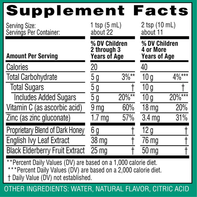 Zarbee'S Naturals Children'S Cough Syrup + Mucus + Immune Daytime, 4 Oz