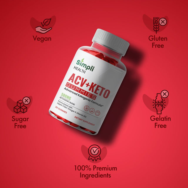 Simpli Health ACV Gummies, Official Simply Health Keto Gummies, Maximum Strength (5 Pack)