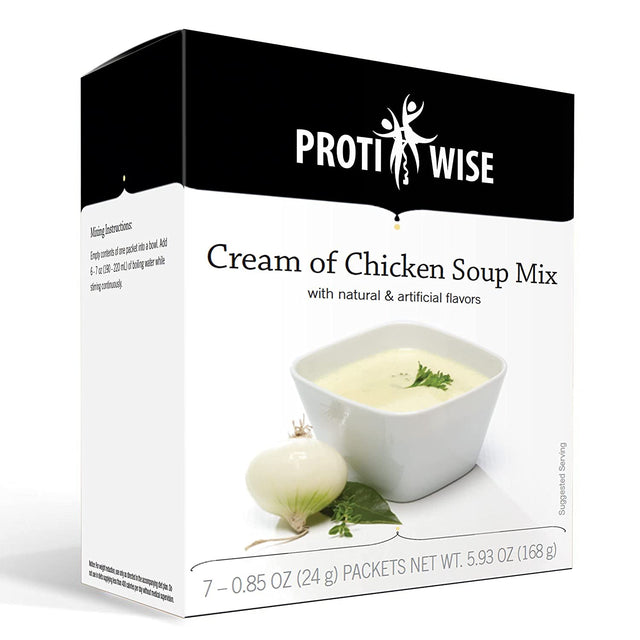 Protiwise - High Protein Diet Soup | Cream of Chicken | Low Calorie, Low Fat, Low Sugar (7/Box)