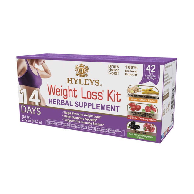 Hyleys Colon Cleanse Blackberry (1 Pack) and Hyleys 14 Day Weight Loss Tea - 42 Tea Bags (1 Pack)