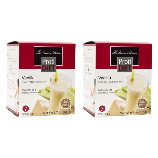 2 Box Pack Protidiet Vanilla Protein Shake, Low Calorie, Low Carbs