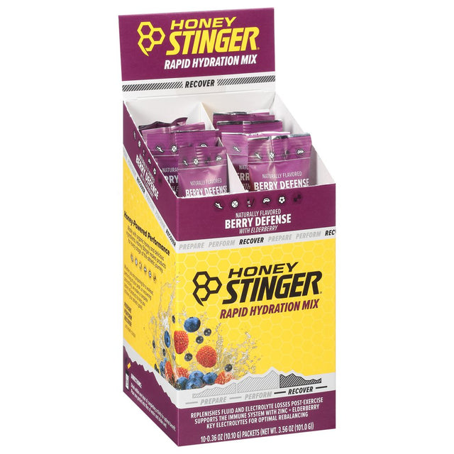 Honey Stinger Rapid Hydration Drink Mix - Recover, Berry Defense, Box of 12