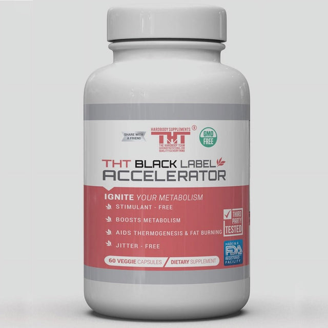Hardbody Supplements Black Label Accelerator Diet Pills | Dietary Supplement for Weight Loss - 60 Veggie Capsules