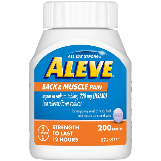 Aleve Back & Muscle Pain Reliever Naproxen Sodium Tablets, 200 Count