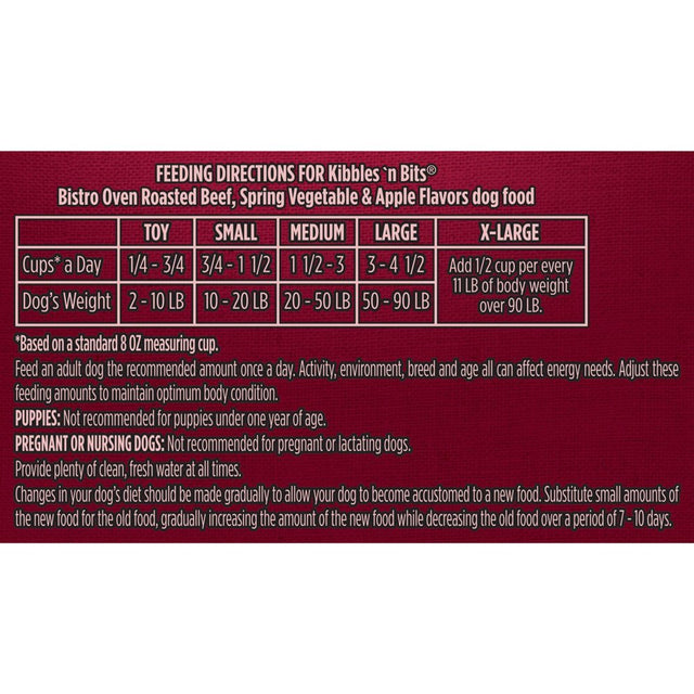 Kibbles`N Bits Bistro Oven Roasted Beef Flavor Dry Dog Food, 50-Pound