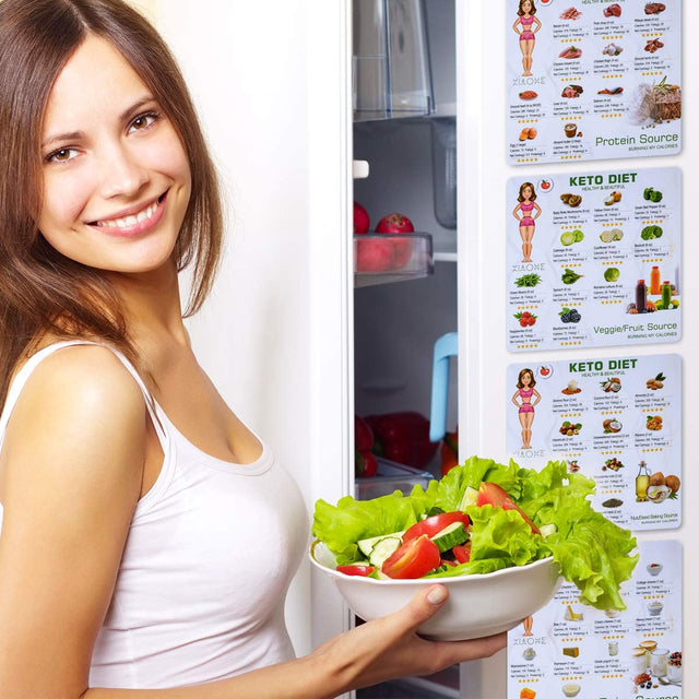 Keto Diet Magnetic Cheat Sheet Recipes Food Ingredients Magnets Quick Guide Reference Charts for a Healthy Ketogenic Lifestyle (Multicolor)