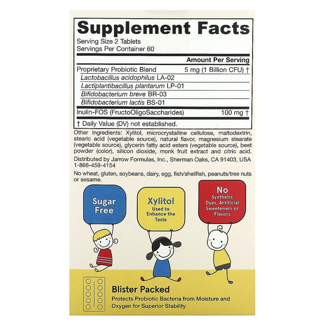 Jarrow Formulas, Inc. Yum-Yum Dophilus 1 Billion Cfu 120 Chwbls