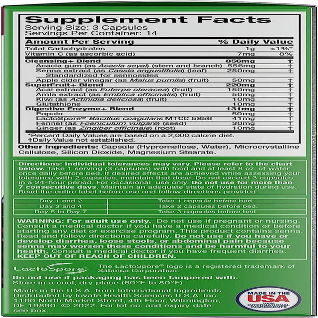 Fast-Absorbing Organic 7-Day Colon Cleansing & Natural Detox Supplement (42 Ct)