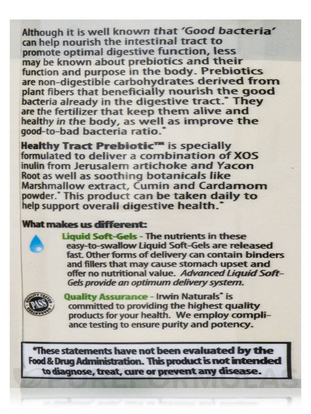 Irwin Naturals Healthy Tract Prebiotic, 60 Ct