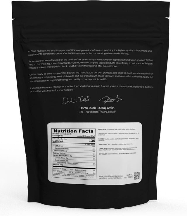 5LBS Unflavored Grass Fed Beef Protein Powder Isolate - Paleo, Keto, Carnivore, Sugar-Free, Lactose-Free