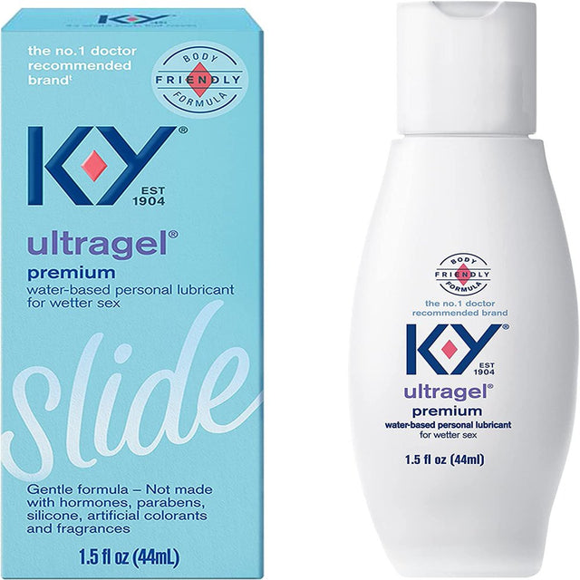K-Y Ultragel Lube, Personal Lubricant, NEW Water-Based Formula, Safe for Anal Sex, Safe to Use with Latex Condoms, for Men, Women and Couples, Body Friendly 1.5 FL OZ