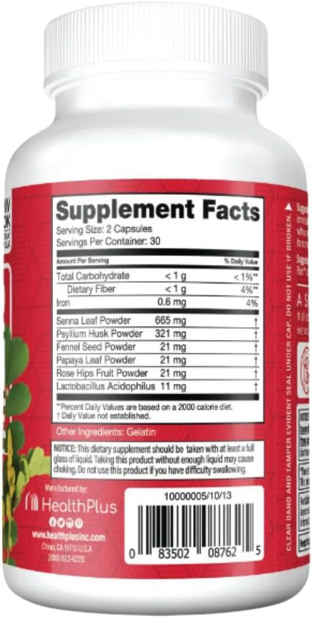 Health plus Super Colon Cleanse Digestive Support, 60 Capsules, 30 Servings