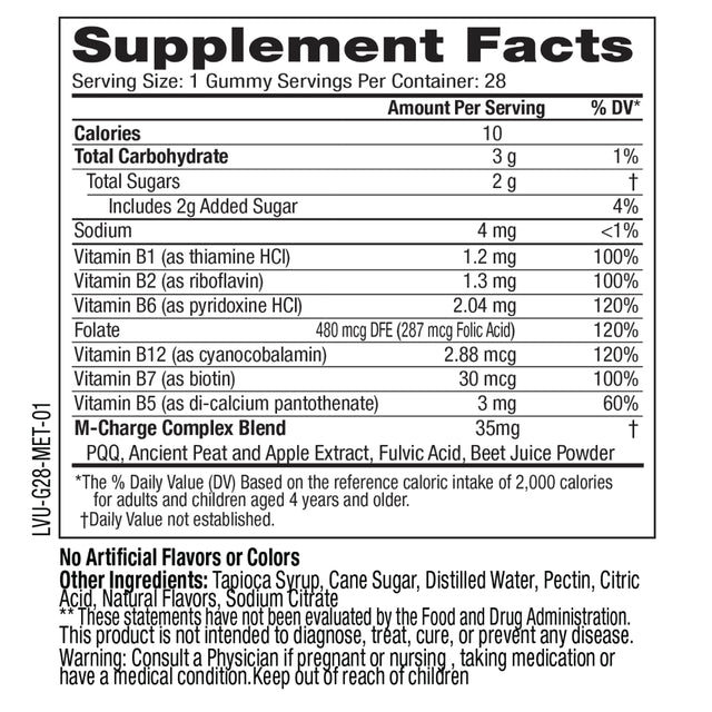 L'Evate You Vitality Boost Gummy - Dietary Supplement - Metabolism - 28 Count