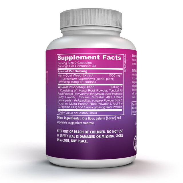 Female Libido & Test Boost - W-Boost Formulation for Women - Overall Well Being 2 Bottles - 120 Tabs
