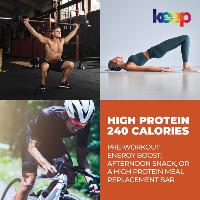 Keep Healthy Low Glycemic Bar - Chocolate Fudge - 12G Plant Based Protein, Low Sugar, Organic, Vegan, Gluten Free, Soy Free, Dairy Free Protein Bar (12 Bars)