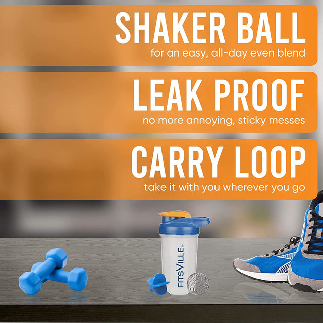 [3 Pack Sports Shaker Bottle - Protein Powder, Creatine Mix, Water Enhancer, Supplements | 100% Leak Free, BPA Free, Stain & Odor Resistant | X6 Shaker Balls β X2 Orange X1Pink 16Oz (500Ml)