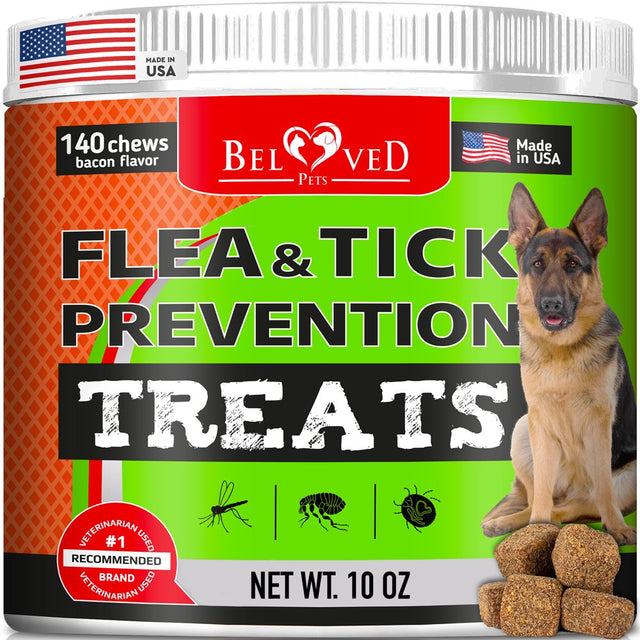 Flea and Tick Prevention Chewable Pills for Dogs (Bacon)