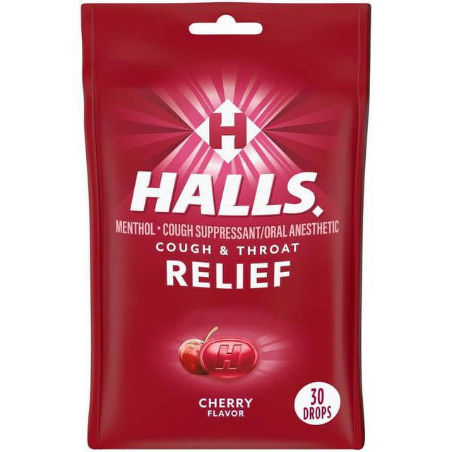 Halls Relief Cherry Flavor Drops, 40 Count