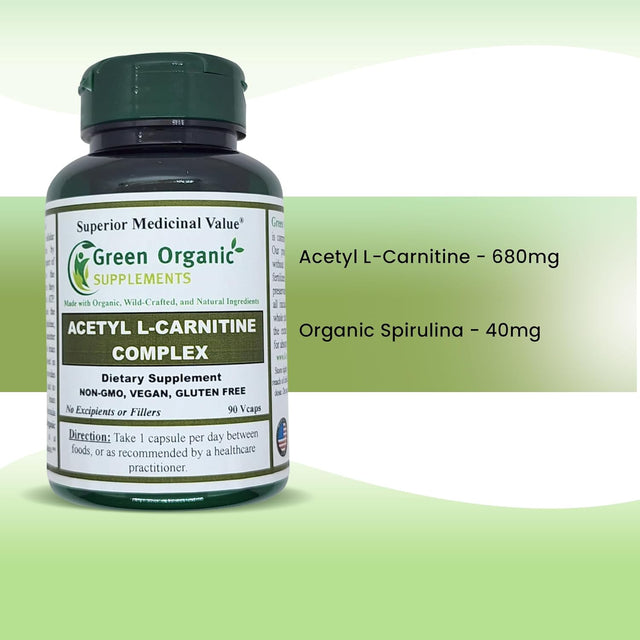 Acetyl L-Carnitine, Carnitine, ALC, 90 Vcaps, High Absorbable, Non-Gmo, Gluten-Free (Single)