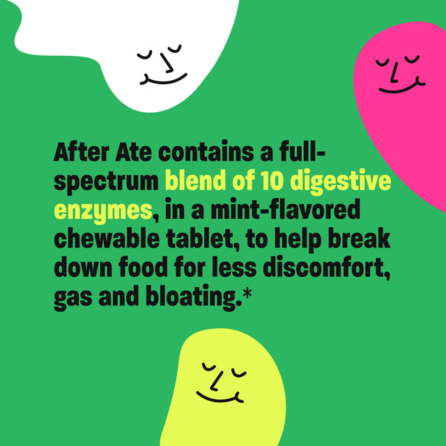 Full-Spectrum Digestive Enzyme Gas & Bloating Prevention Chewable Supplement, Jetson, 60Ct