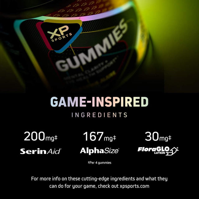 Gummies Enhanced Mental Clarity and Stress Tolerance + Eye Health Support Formulated for Esports Athletes, Gamers and Biohackers Sour Citrus Jujube, 80 Gummies (20 Servings)