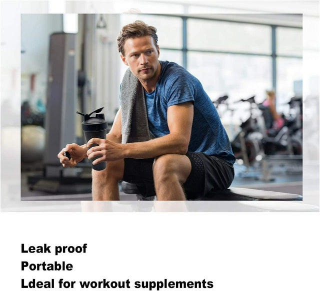 Shaker Bottle with Shaker Balls Leak Proof Drink Shaker Bottle Ideal for Workout Supplements,Protein Powder, BPA Free, Nutrition, Portable Fitness Bottle for Fitness Enthusiasts Athletes(600Ml,20-Oz.)