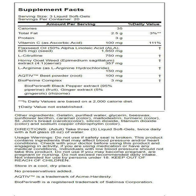Irwin Naturals Power-Male Horny Goat Weed with Nitric Oxide Booster 60 Sgels