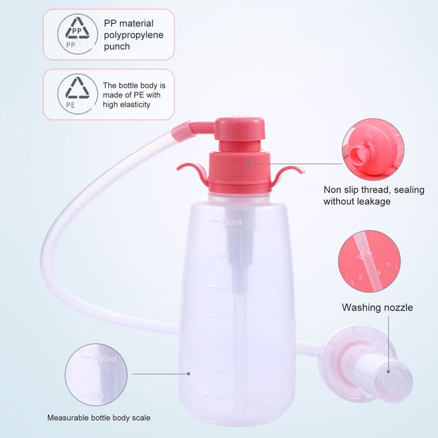 HES 350Ml/500Ml Vaginal Clearner Graduated Pump Head Soft Nozzle Healthy Butt Vagina Cleaning Products Spray for Female