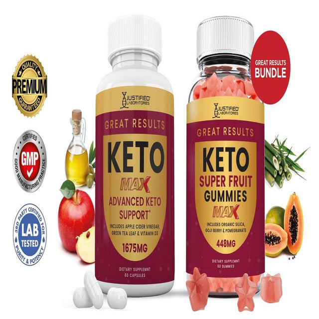 Great Results Keto ACV Gummies 1000Mg & Keto ACV Pills 1275MG Bundle