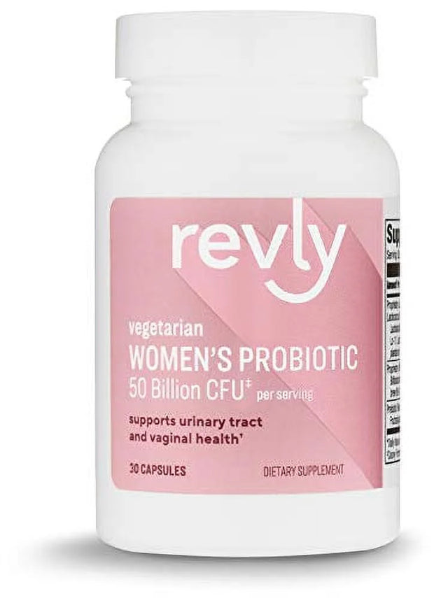 Brand - Revly One Daily Women'S Probiotic, Support Urinary Tract and Vaginal Health, 50 Billion CFU (7 Strains), Lactobaccilus and Bifidobacteria Blend, 30 Capsules
