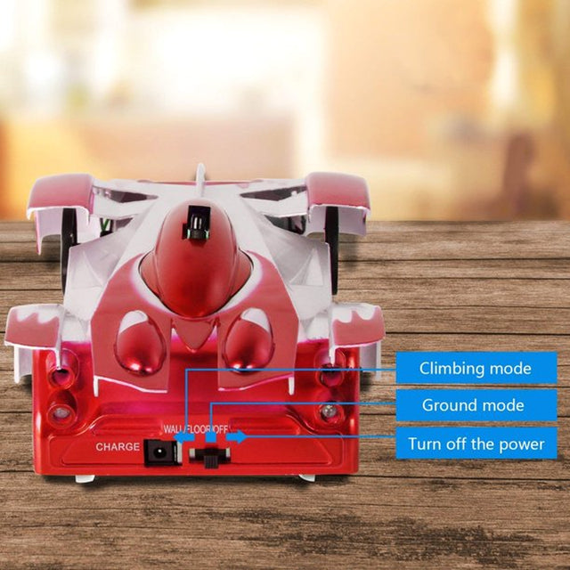 Gaia Remote Control Wall Climbing Racer Car Toy for Kids, Rechargeable Mode 360° Rotating Stunt Racing Vehicle, Electric Stunt Car Toy | Red