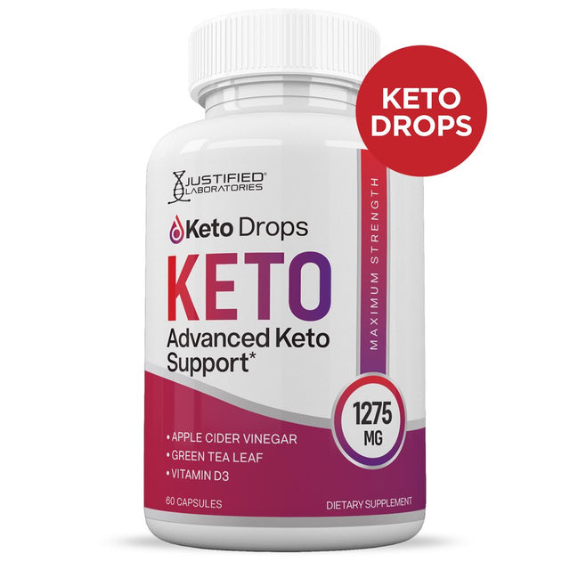 Keto Drops Keto ACV Pills 1275Mg Alternative to Gummies Dietary Supplement 60 Capsules