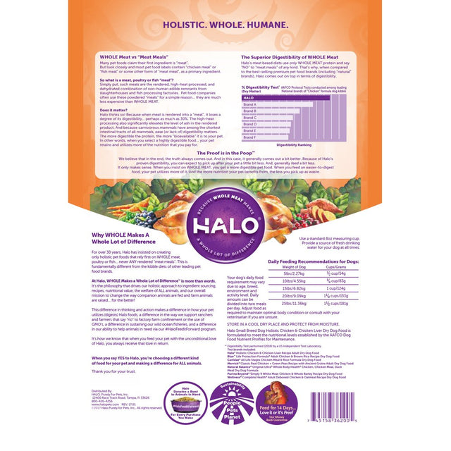 Halo Purely for Pets Spot'S Stew Wholesome Chicken Toy & Small Breed Dry Dog Food, 4 Lb