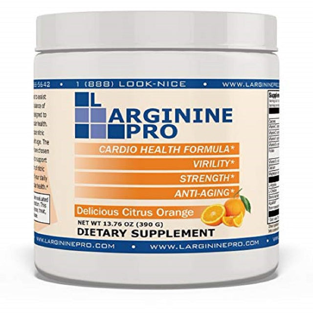 L-ARGININE PRO Powder Jars - 5500Mg L-Arginine, 1100Mg L-Citrulline Cardio Health (Citrus Orange, 1 Jar)