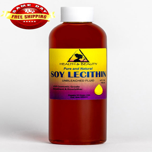 LECITHIN SOY UNBLEACHED FLUID LIQUID EMULSIFIER STABILIZER EMOLLIENT PURE 4 OZ