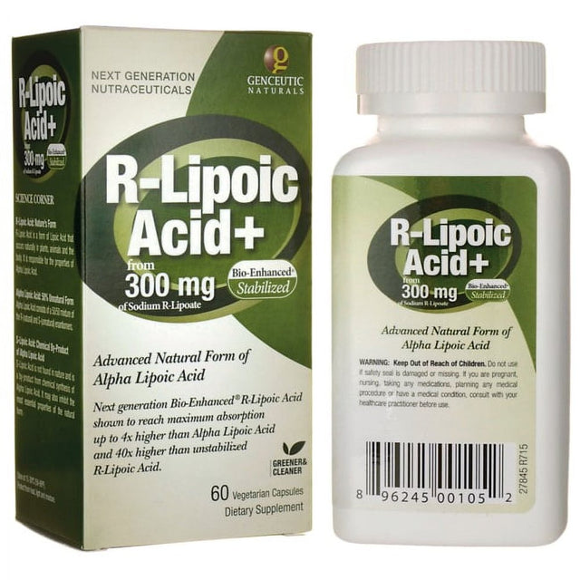 Genceutic Naturals R-Lipoic Acid+ 300 Mg 60 Veg Caps