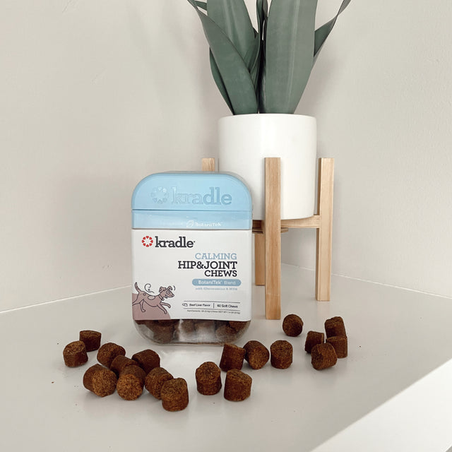 Kradle Calming Hip & Joint Soft Chews, Dog Mobility Support, Beef Liver Flavor, 60 Ct